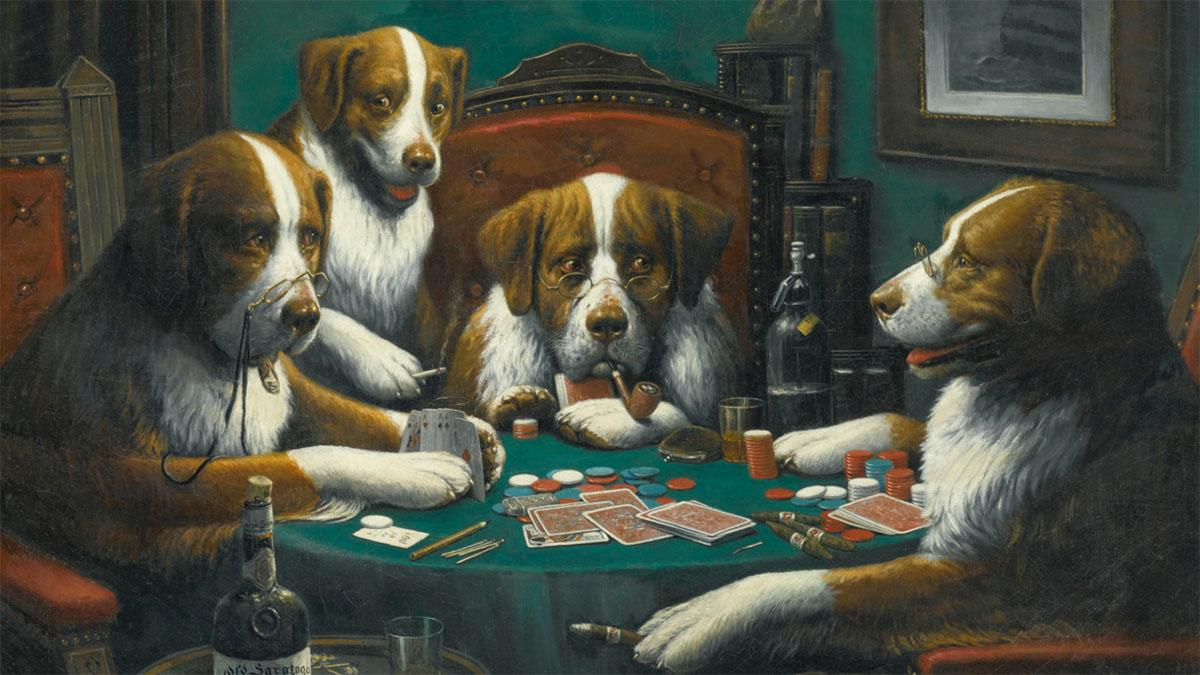 Как "Собаки в покер играли": символ игры на картинах